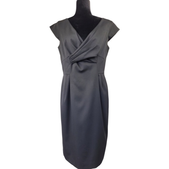 Anne Klein black midi short sleeve sheath stretch Dress size 10 - Picture 1 of 12